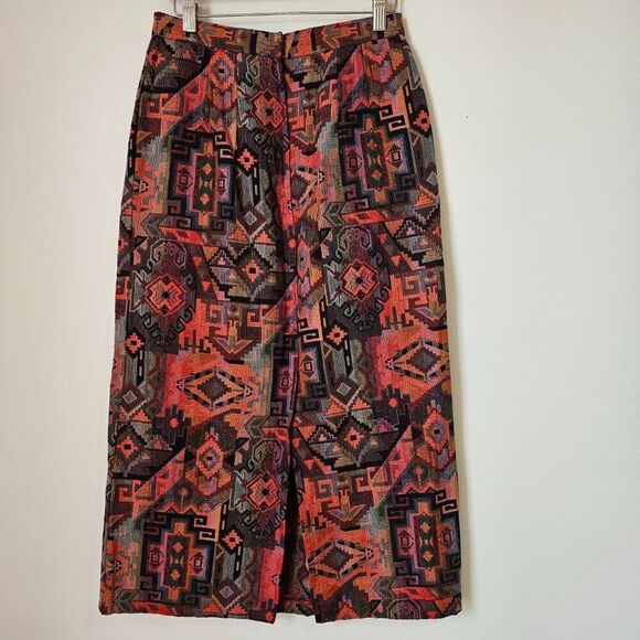 EUC VINTAGE DOUBLE KK DESIGNS SOUTHWESTERN KILIM PAIR TOP & SKIRT SIZE M - Picture 2 of 16